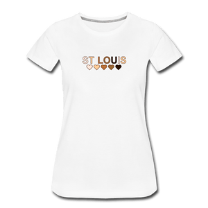 St Louis Hearts Women’s Premium T-Shirt - white