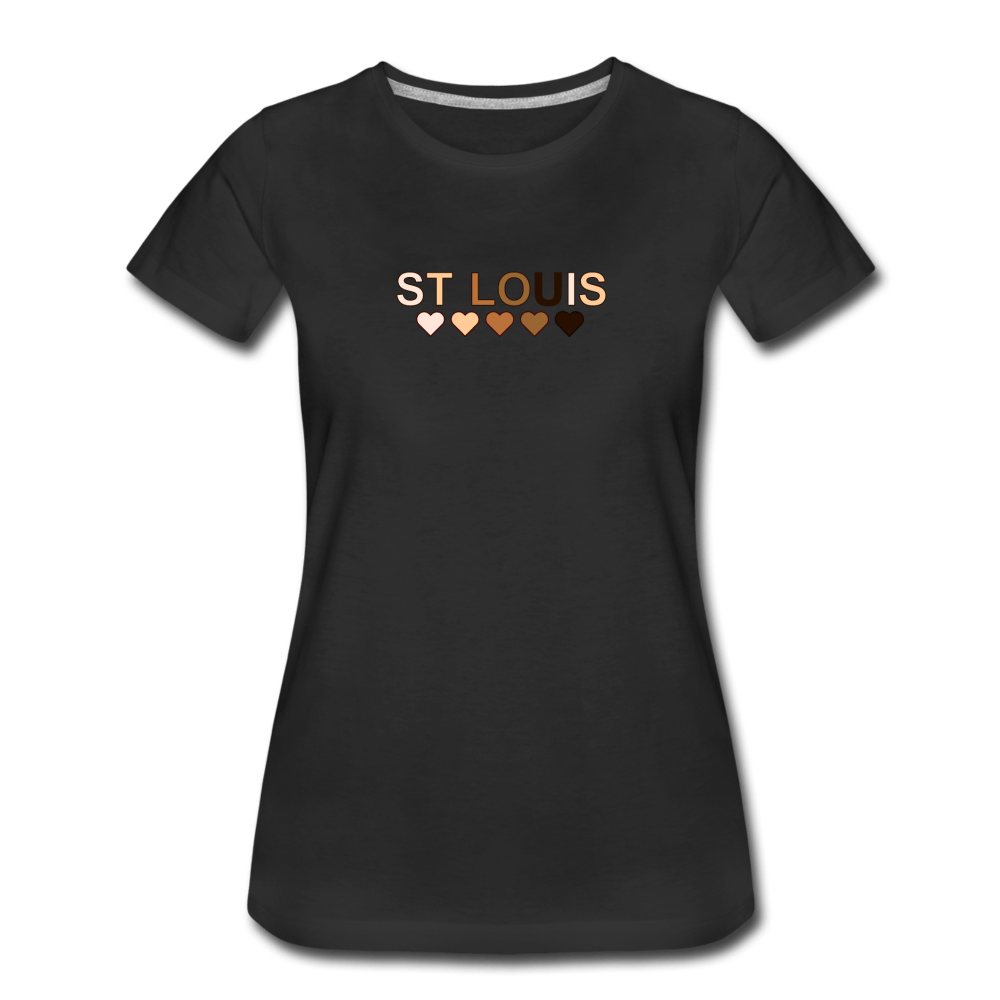 St Louis Hearts Women’s Premium T-Shirt - black