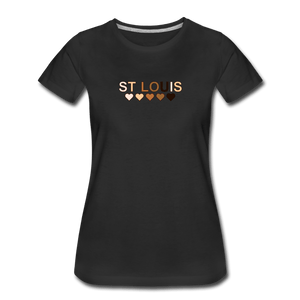 St Louis Hearts Women’s Premium T-Shirt - black