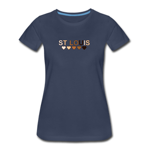 St Louis Hearts Women’s Premium T-Shirt - navy