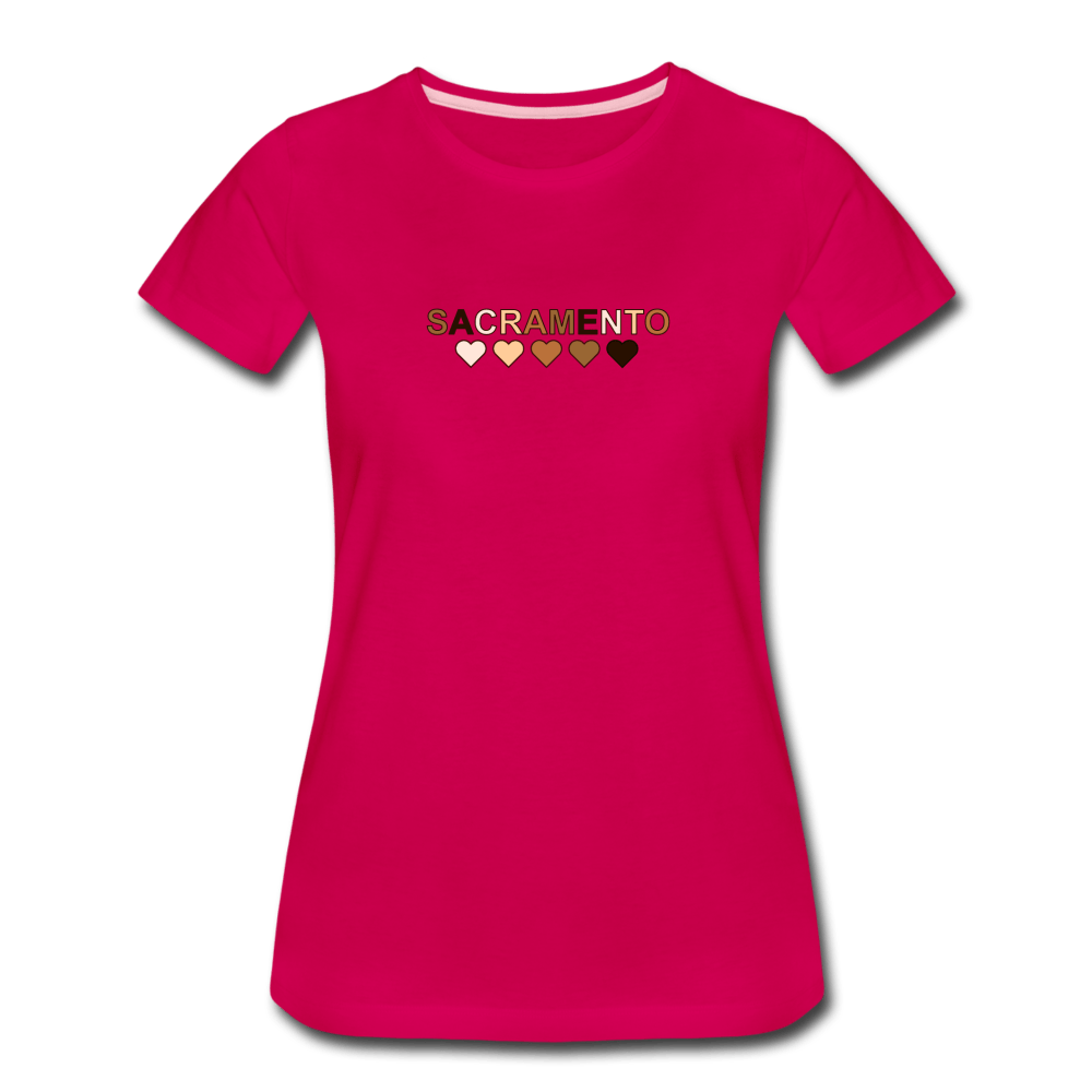 Sac Hearts Women’s Premium T-Shirt - dark pink