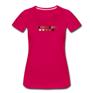 Sac Hearts Women’s Premium T-Shirt - dark pink