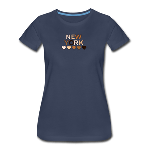 NYC Hearts Women’s Premium T-Shirt - navy