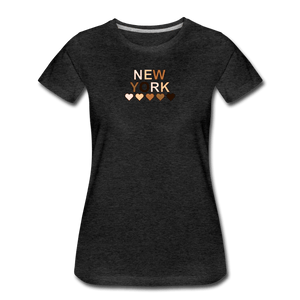 NYC Hearts Women’s Premium T-Shirt - charcoal gray
