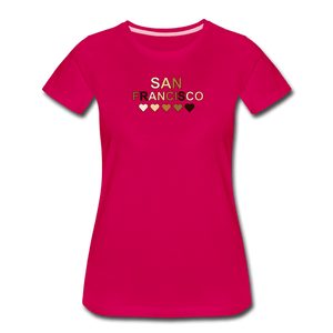 SF Hearts Women’s Premium T-Shirt - dark pink