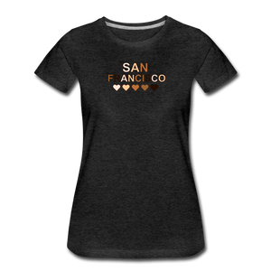 SF Hearts Women’s Premium T-Shirt - charcoal gray