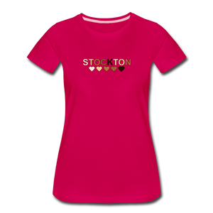 Stockton Hearts Women’s Premium T-Shirt - dark pink