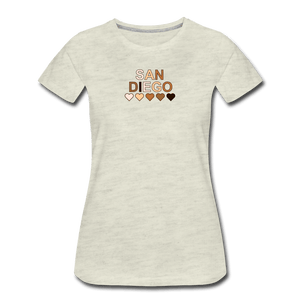 SD Hearts Women’s Premium T-Shirt - heather oatmeal