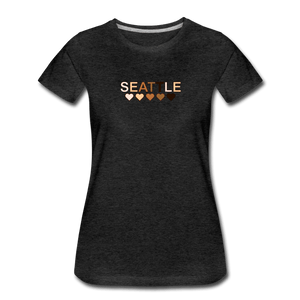 Seattle Hearts Women’s Premium T-Shirt - charcoal gray