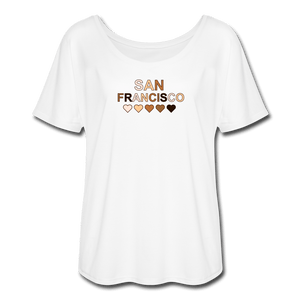 SF Hearts Women’s Flowy T-Shirt - white