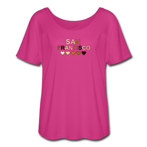 SF Hearts Women’s Flowy T-Shirt - dark pink