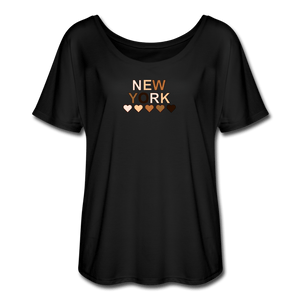 NYC Hearts Women’s Flowy T-Shirt - black