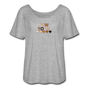 NYC Hearts Women’s Flowy T-Shirt - heather gray