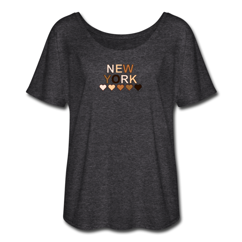 NYC Hearts Women’s Flowy T-Shirt - black
