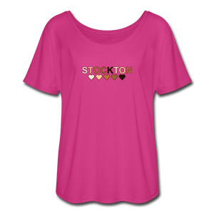 Stockton Hearts Women’s Flowy T-Shirt - dark pink