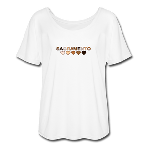 Sac Hearts Women’s Flowy T-Shirt - white