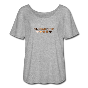 Sac Hearts Women’s Flowy T-Shirt - heather gray