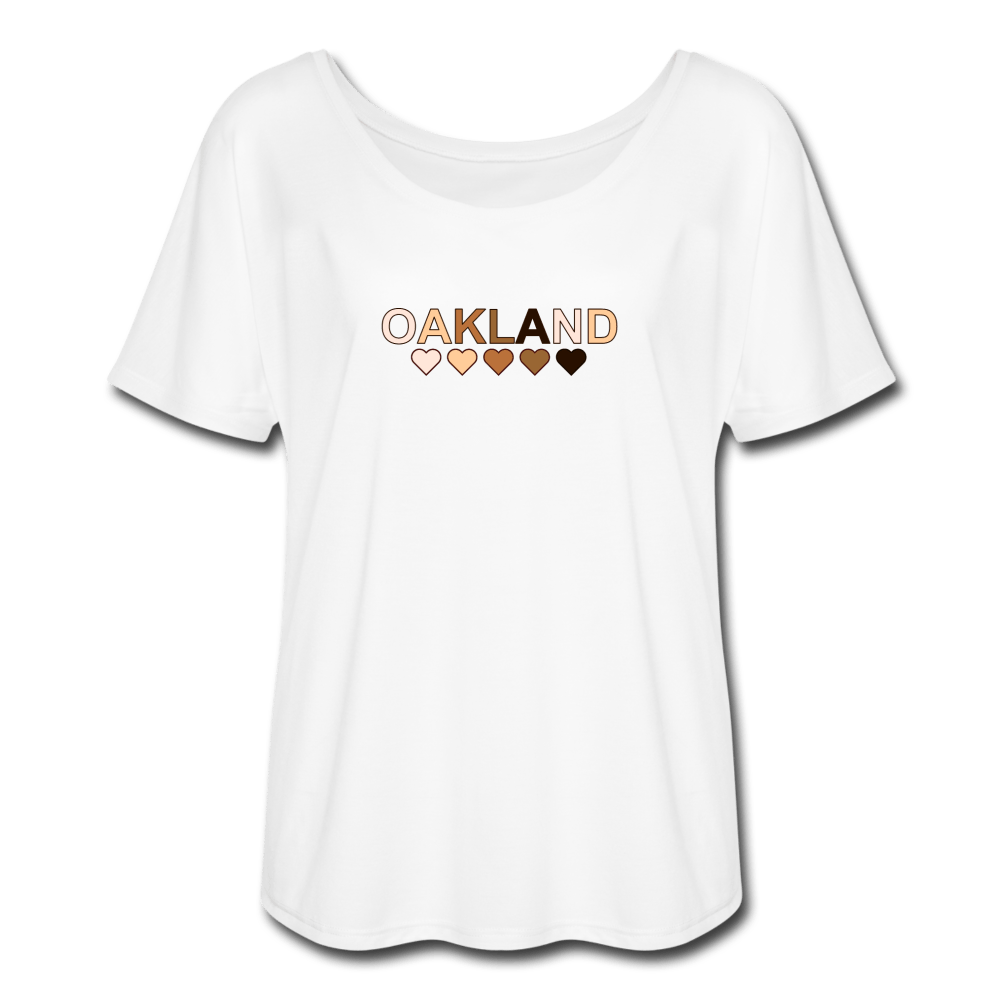 Oakland Hearts Women’s Flowy T-Shirt - white