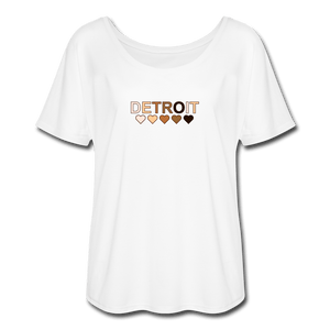 Detroit Hearts Women’s Flowy T-Shirt - white