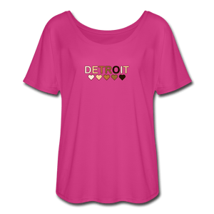 Detroit Hearts Women’s Flowy T-Shirt - dark pink