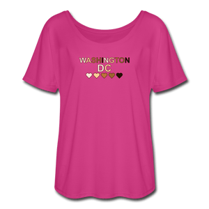 DC Hearts Women’s Flowy T-Shirt - dark pink
