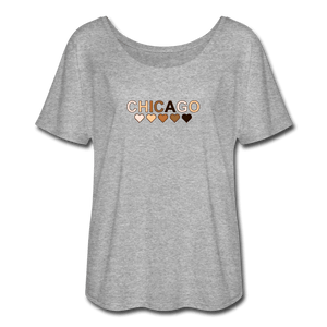 Chicago Hearts Women’s Flowy T-Shirt - heather gray