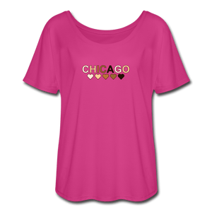 Chicago Hearts Women’s Flowy T-Shirt - dark pink