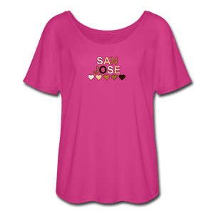 SJ Hearts Women’s Flowy T-Shirt - dark pink