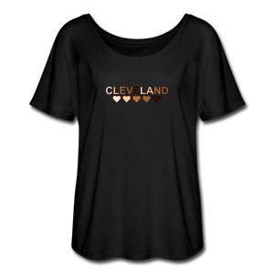 Cleveland Hearts Women’s Flowy T-Shirt - black