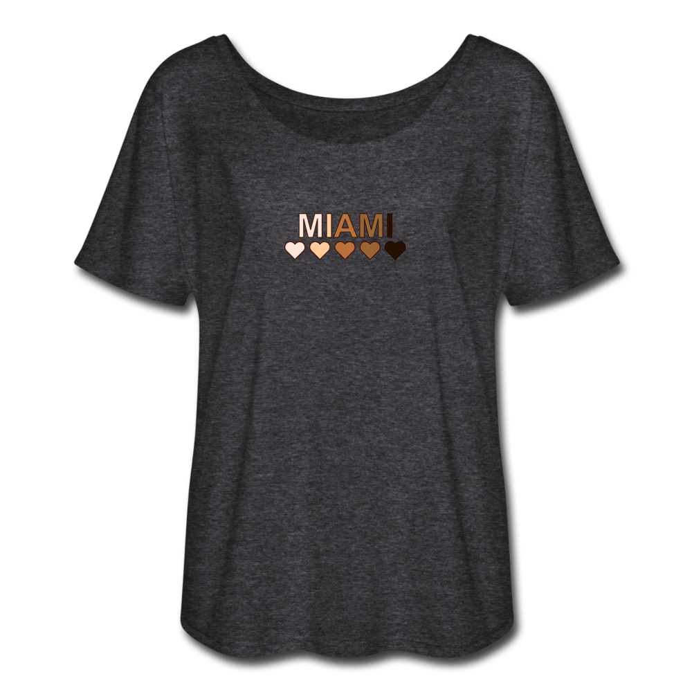 Miami Hearts Women’s Flowy T-Shirt - charcoal gray