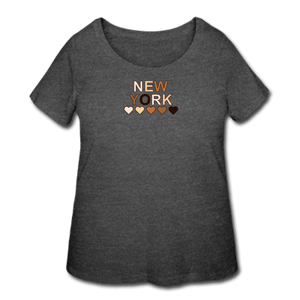 NYC Hearts Women’s Curvy T-Shirt - deep heather