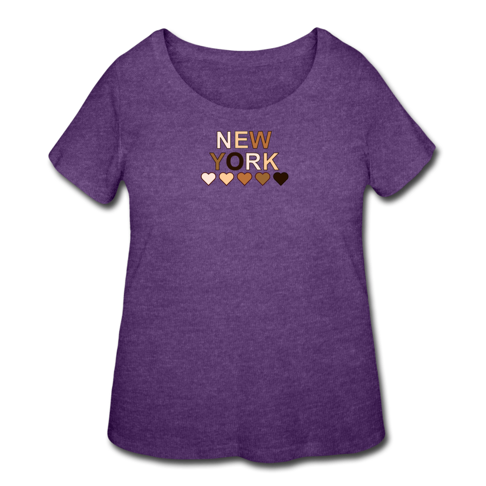 NYC Hearts Women’s Curvy T-Shirt - heather purple
