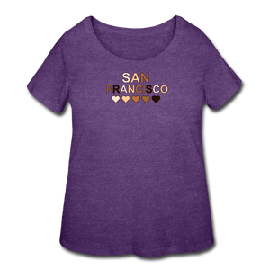 SF Hearts Women’s Curvy T-Shirt - heather purple