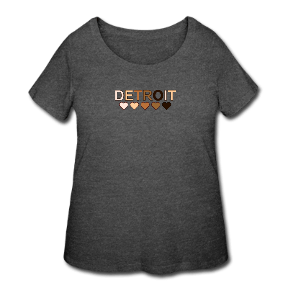 Detroit Hearts Women’s Curvy T-Shirt - deep heather