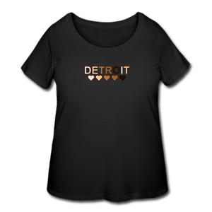 Detroit Hearts Women’s Curvy T-Shirt - black