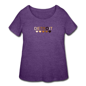 Detroit Hearts Women’s Curvy T-Shirt - heather purple