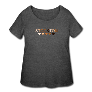 Stockton Hearts Women’s Curvy T-Shirt - deep heather