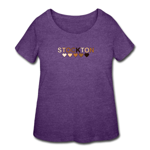 Stockton Hearts Women’s Curvy T-Shirt - heather purple