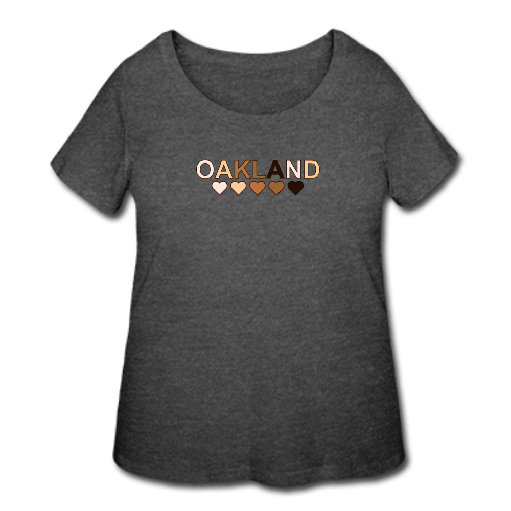 Oakland Hearts Women’s Curvy T-Shirt - deep heather