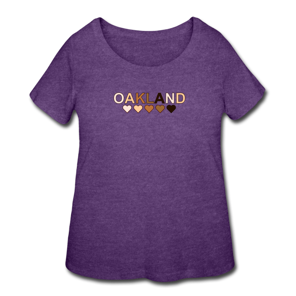 Oakland Hearts Women’s Curvy T-Shirt - deep heather