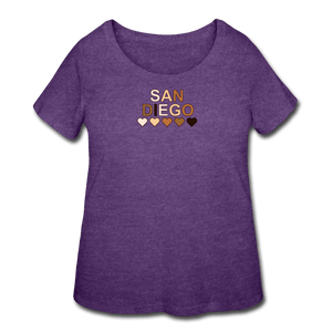 SD Hearts Women’s Curvy T-Shirt - heather purple