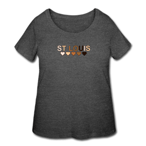 St Louis Hearts Women’s Curvy T-Shirt - deep heather