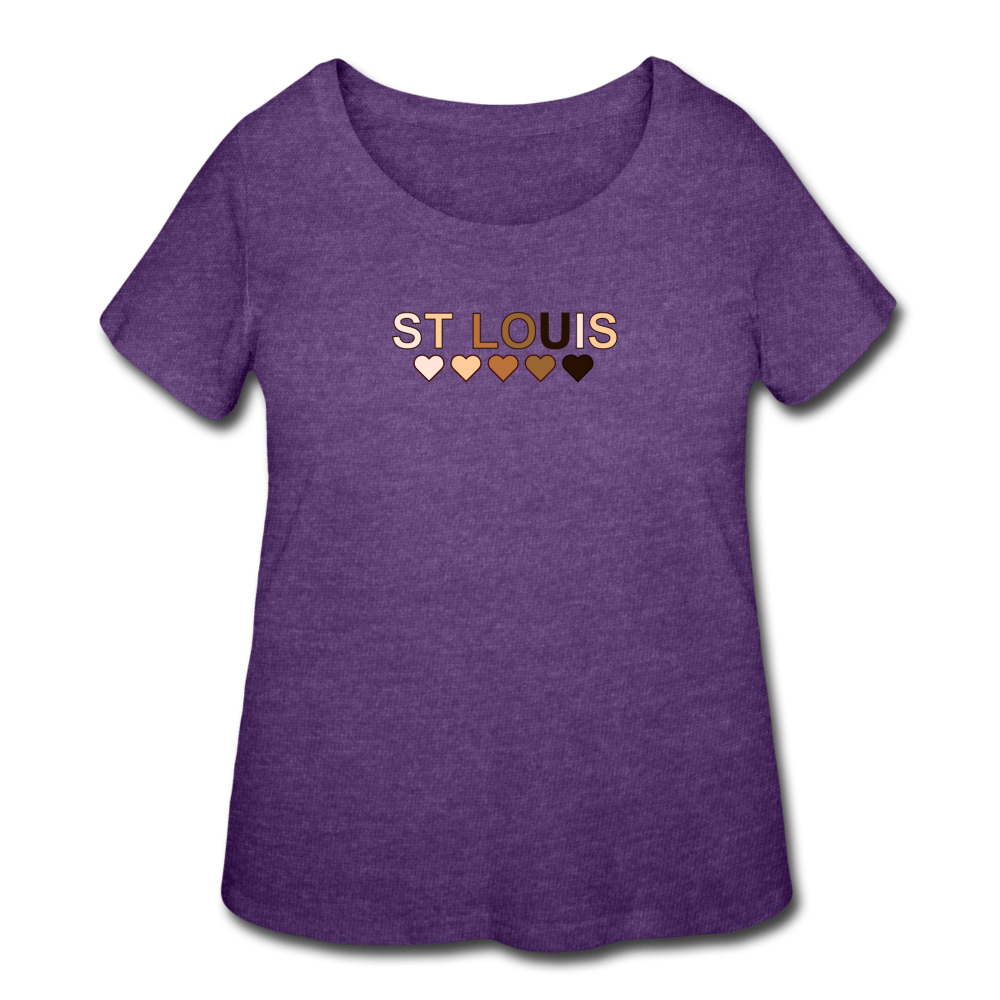 St Louis Hearts Women’s Curvy T-Shirt - black