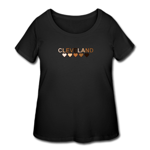 Cleveland Hearts Women’s Curvy T-Shirt - black