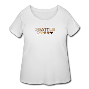 Seattle Hearts Women’s Curvy T-Shirt - white