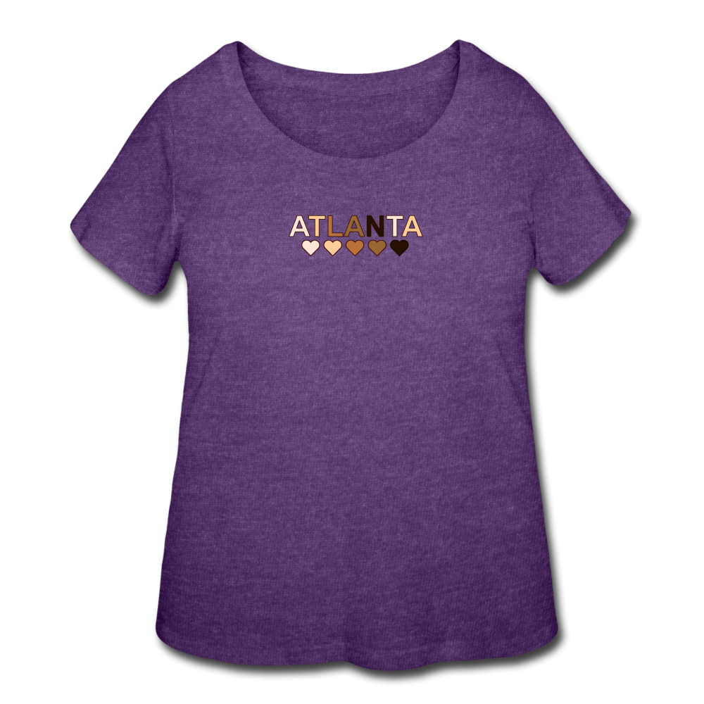 Atl Hearts Women’s Curvy T-Shirt - heather purple