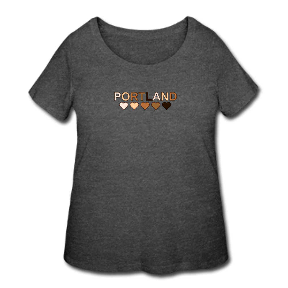 Portland Hearts Women’s Curvy T-Shirt - deep heather