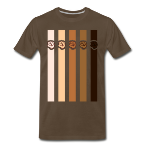 U Fist Stripes Men's Premium T-Shirt - noble brown