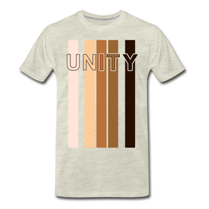 Unity Stripes Men's Premium T-Shirt - heather oatmeal