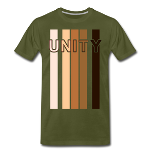 Unity Stripes Men's Premium T-Shirt - olive green